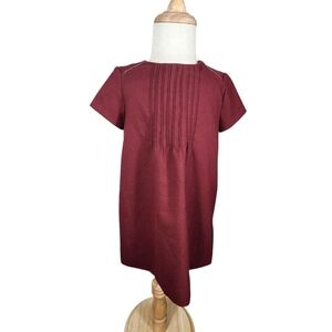 ZARA Girl DRESS Pleated Shiny Piping Short Sleeve Sz 3-4Y